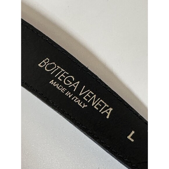 Italian Suede Leather Belt Bottega Veneta L Black Tortoise Buckle Minimalist main image 5